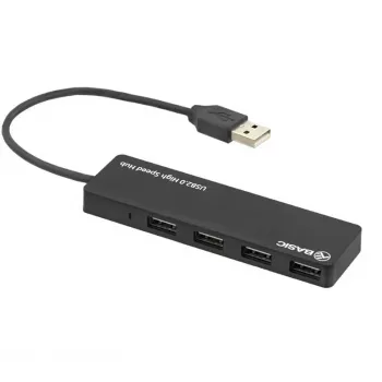 USB-keskitin Tellur Basic 4-porttinen USB 2.0 — musta, 4x USB-A-liitäntää