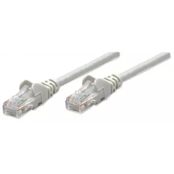 Intellinet verkkokaapeli, Cat5e, 5 m, harmaa, CCA, U/UTP, PVC, RJ45, kullatut kontaktit, snagless, taittumissuojaus, elinikäinen takuu
