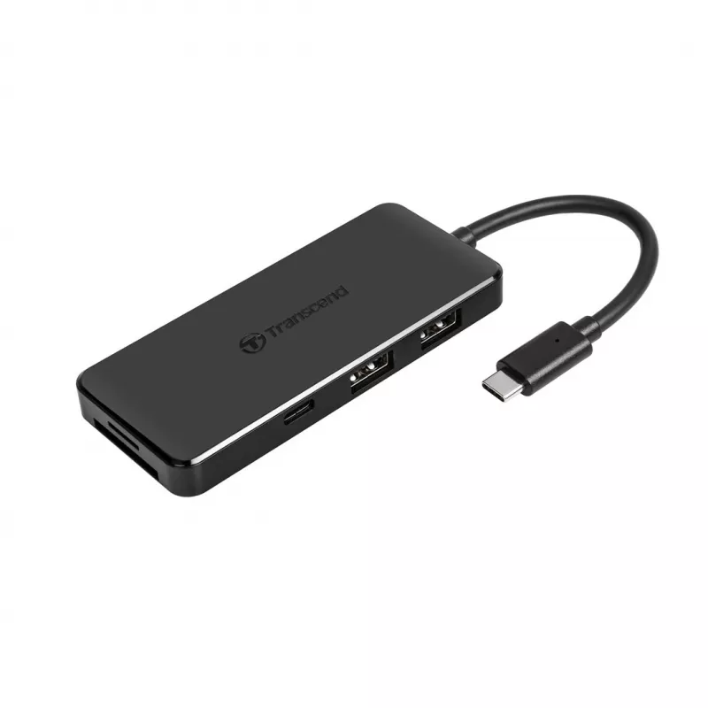 Transcend HUB5C USB 3.2 Gen 2 (3.1 Gen 2) Type-C musta