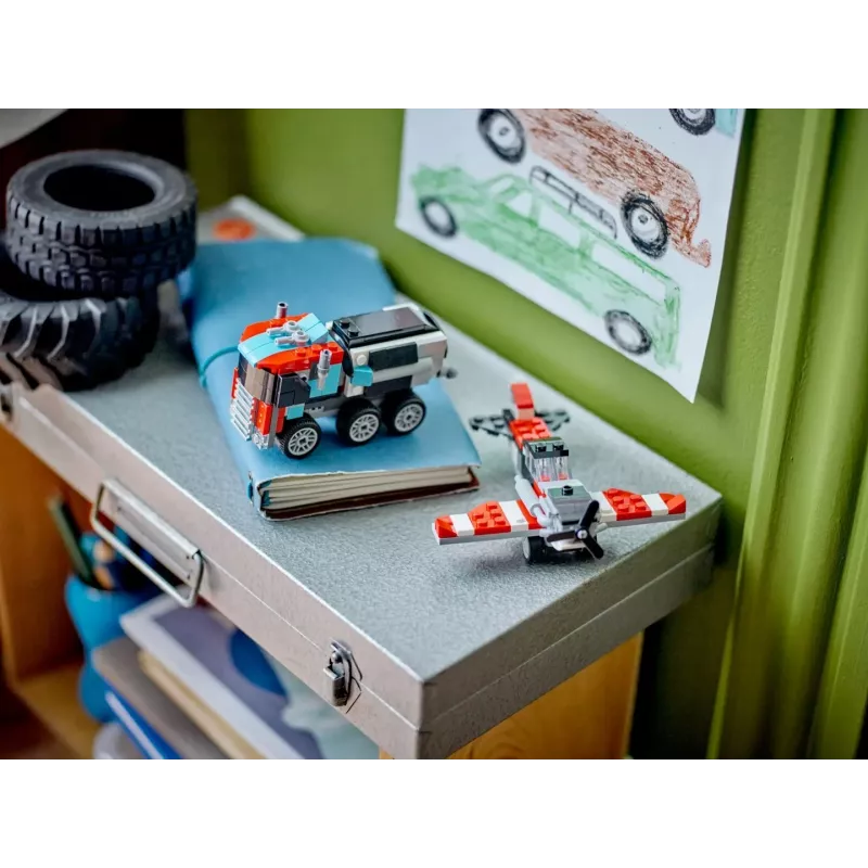 LEGO Creator 3-in-1 31146 Lavettikuorma-auto ja helikopteri