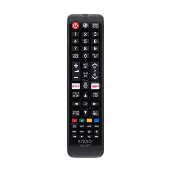 SAVIO RC-07 -kaukosäädin Samsung TV:lle, IR langaton, musta, painikkeet