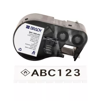 Brady M4C-1000-422 polyesteritarrat, musta valkoisella, 25,4 mm x 7,62 m