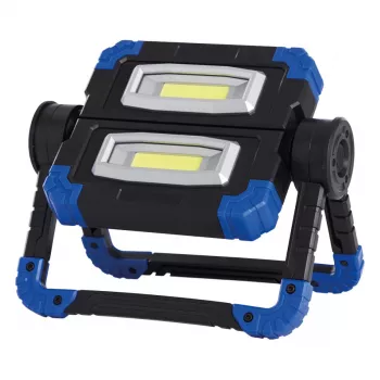Työvalo RealPower 463617 valonheitin, LED 10 W, 2 valonlähdettä, paristo AA, IPX2, musta