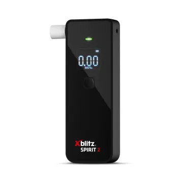 Alkoholtester Xblitz Spirit 2 kompakti alkoholitestari, BAC 0–4%, tarkkuus 1%, LCD, 111×35×24 mm, 77 g, 2×1,5V-paristot, 2 kpl