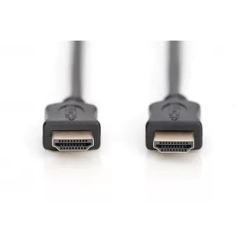 Assmann HDMI High Speed -liitäntäkaapeli, tyyppi A M/M, 5,0 m, Ethernetillä, aiemmin HDMI 1.4, UL, musta, kulta (AK-330114-050-S)