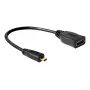 HDMI-kaapeli DeLOCK 65391 0,23m tyyppi A - tyyppi D musta