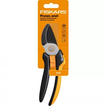 Fiskars Solid L P361 oksasakset alasin musta, oranssi