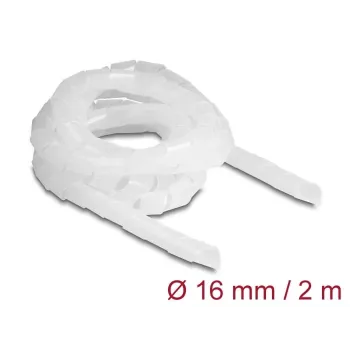 DeLOCK spiraaliletku joustava 2 m x 16 mm läpinäkyvä polyeteeni