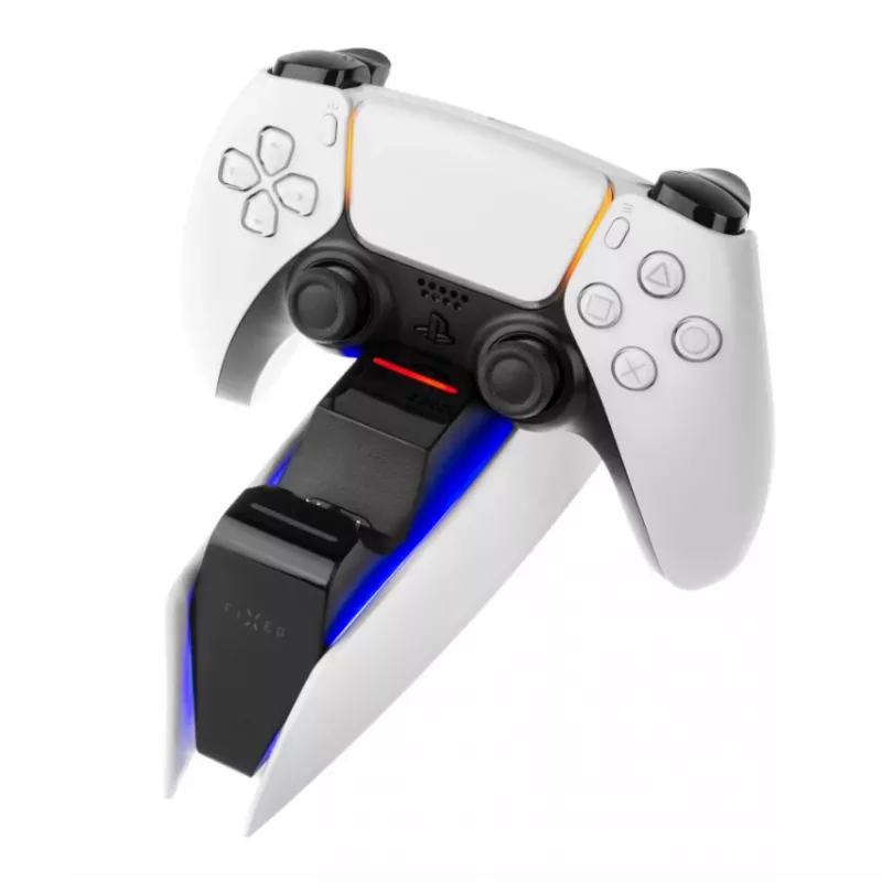 Latausasema FIXED FIXPS5-DCC-BW PlayStation 5:lle johdollinen musta valkoinen