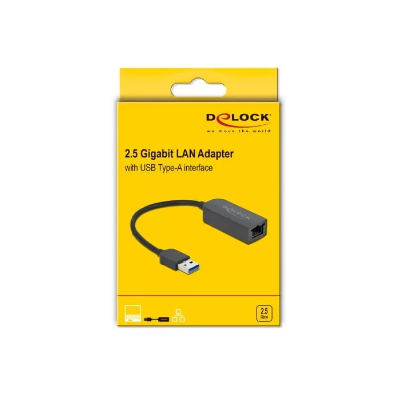 Adapteri USB Type-A-uros 2,5 Gigabit LAN DeLOCK 66646