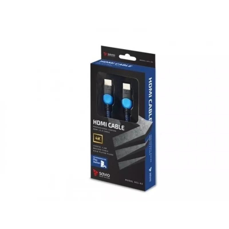 Savio GCL-02 HDMI-kaapeli 1,8 m HDMI Type-A (Standard) musta, sininen