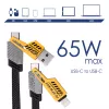 Akyga AK-USB-57 punottu 4-in-1-kaapeli USB-A/USB-C - USB-C/Lightning, USB 2.0, 65 W, 1 m, harmaa