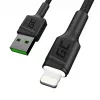 Lightning–USB-A-kaapeli Green Cell KABGC12, 2 m, Lightning – USB A, musta