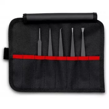ESD-pinsetit Knipex 92 00 05 musta litteä kärki taivutettu suora