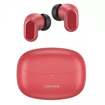 Langattomat TWS-nappikuulokkeet usams BH-sarja BHUBH03 Bluetooth 5.1, punainen — In-Ear, latauskotelo