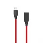 Silikonikaapeli USB-Micro-USB (punainen, 1 m)