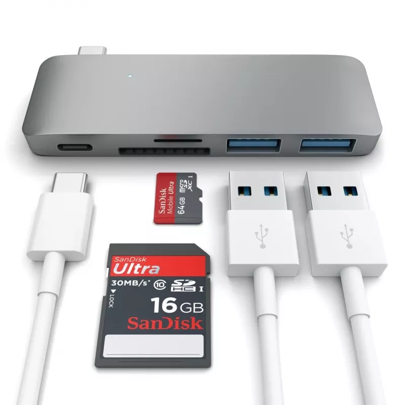 Satechi ST-TCUPM Type-C USB 3.0 3-in-1 yhdistelmähubi