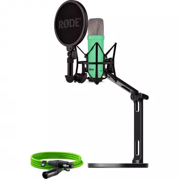 NT1 Signature + XLR-kaapeli + pöytämikrofonivarsi, mikrofoni vaaleanvihreä, paketti