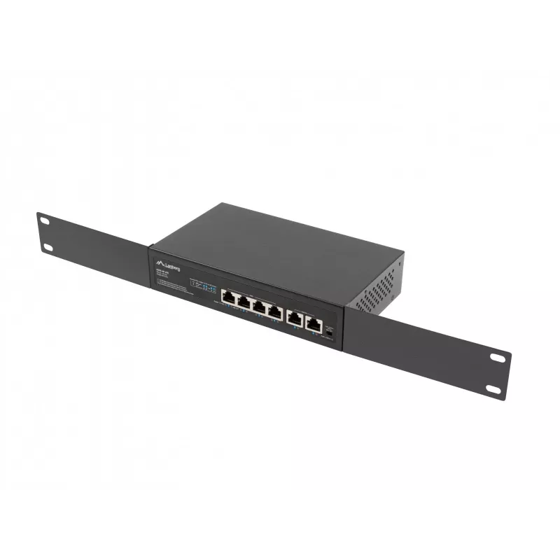 Lanberg kytkin PoE+ rack 10/19 RSFE-4P-2FE-60