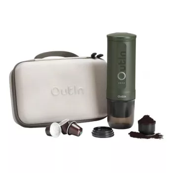 Outin Nano 7500mAh kannettava kahvinkeitin setti (vihreä) + suojakotelo