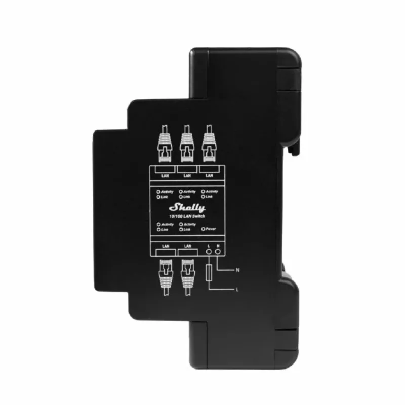 Shelly LAN Switch älykäs kytkin, musta, 110-240 V AC, 1 W