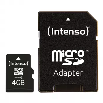 MUISTI MICRO SDHC 4GB C10/W/ADAPTER 3413450 INTENSO