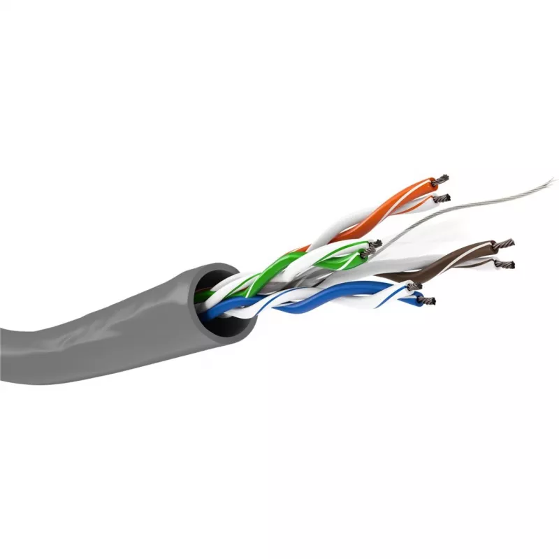 Wentronic Goobay CAT 6 verkkokaapeli, U/UTP, harmaa, 100 m - CCA, AWG 24/7 (säikeinen), PVC (93884)