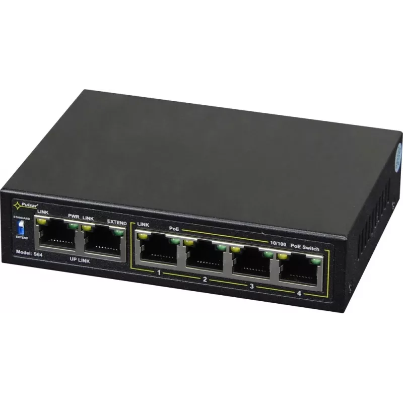 Verkkokytkin PULSAR Switch POE Pulsar S64 4 porttia 2 uplink