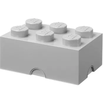 Säilytyslaatikko Room Copenhagen LEGO Storage Brick 6, harmaa – pinottava järjestäjä leluille ja tarvikkeille
