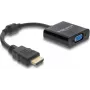 DELOCK HDMI-uros-VGA-naaras-adapterikaapeli — HDMI (uros) VGA (naaras), musta