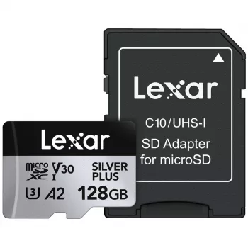 Flash-muisti Lexar 128 GB UHS-I MicroSDXC Professional SILVER PLUS