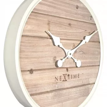 NeXtime kello 3134wi Plank, Ø50 cm, seinäkello, valkoinen