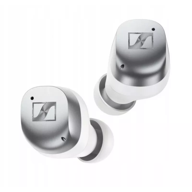 SENNHEISER Momentum MTW4 langattomat Bluetooth Noise-Cancelling urheilunappikuulokkeet - valkoinen & hopea