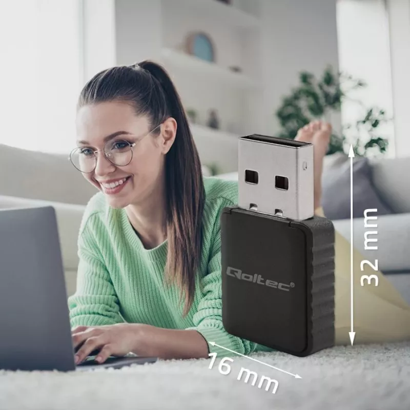Langaton USB-adapteri QOLTEC 56988 Dual Band 1300Mbps USB 3.0