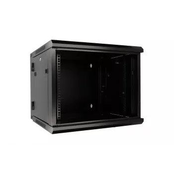 Extralink rack-asennuskaappi 6U 600x600 AZH musta seinäasennettava, kääntyvä