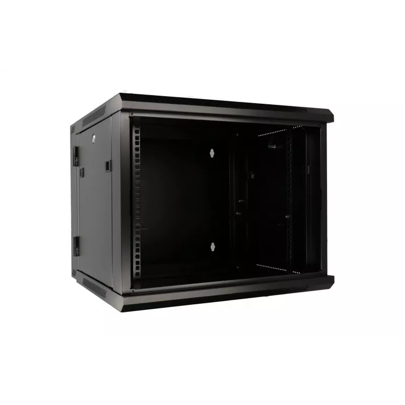 Extralink rack-asennuskaappi 6U 600x600 AZH musta seinäasennettava, kääntyvä