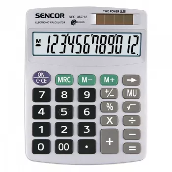 Laskin SEC 367/12 pöytä, 12 numeroa LCD