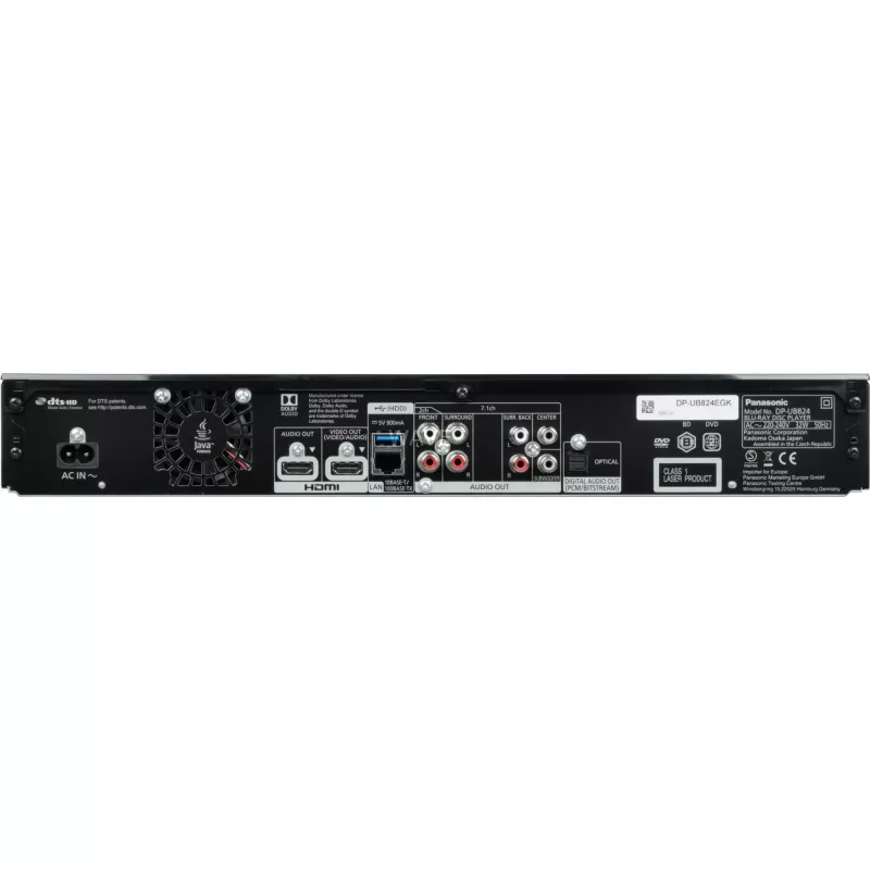 Panasonic DP-UB824 - 3D Blu-ray -levysoitin - ylösskaalaus - Ethernet, Wi-Fi (DP-UB824EGK)