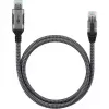 Ethernet-kaapeli USB-A 3.2 Gen1 uros > RJ-45 uros, LAN-sovitin musta/hopea, 3 metriä, punottu tekstiilivaippa