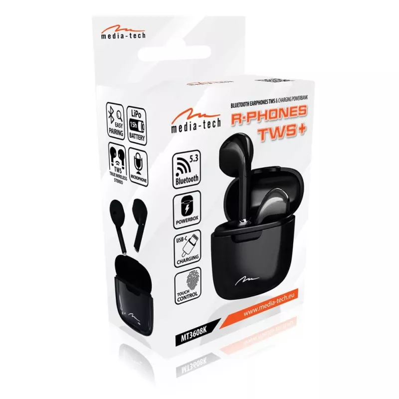 Kuulokkeet Media-Tech MT3608K R-Phones TWS+ musta