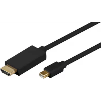 Microconnect MDPHDMI3B videokaapelisovitin 3 m Mini DisplayPort HDMI Type-A (Standard) musta