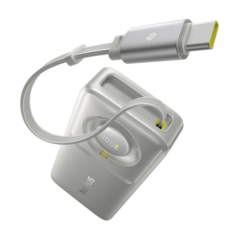 Powerbank Baseus OS Free2Pull 10000mAh 30W +kaapeli (harmaa)
