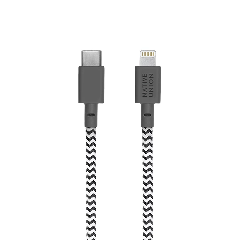 Native Union Night Cable USB-C–Lightning-kaapeli, 3 m, Zebra