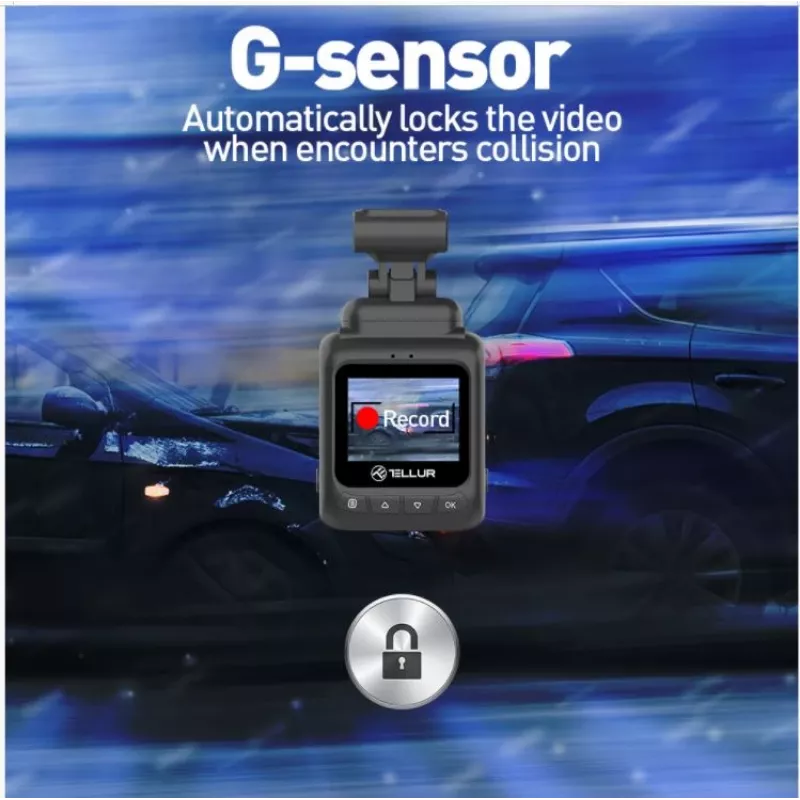 Autokamera Tellur Dash Patrol DC1 FullHD 1080P musta