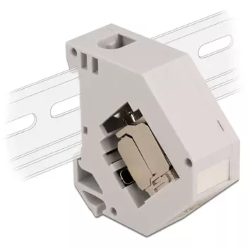 Delock - modulaariadapteri - DIN-kiskoon asennettava - CAT 6a - STP - harmaa - 1 liitäntä (86014)