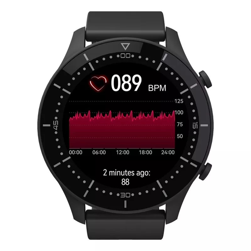 Älykello MEDIA-TECH MT870 — 1,3 tuuman (3,3 cm) IPS-kosketusnäyttö, 51 mm kotelo, Bluetooth, musta