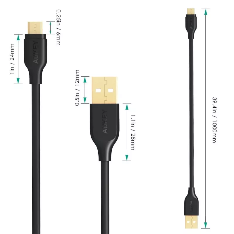 CB-MD1 musta Quick Cable Quick Charge Micro USB-USB | 1 m | 5A | 480 Mbps