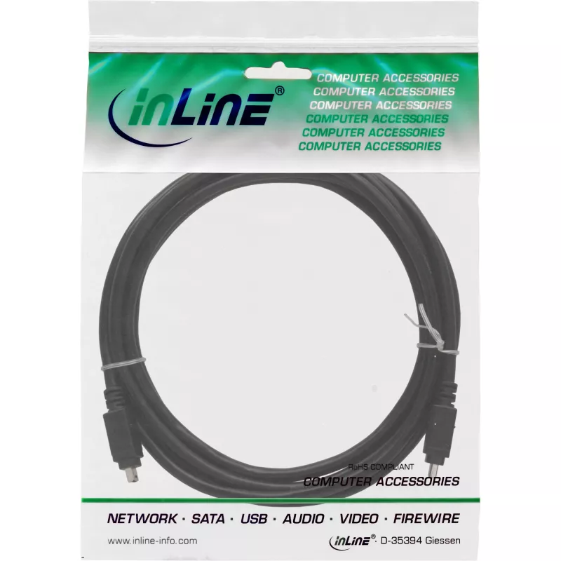 InLine FireWire 400 1394 -kaapeli 4-pin pistoke/pistoke 3 m