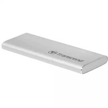 Transcend ESD240C - SSD - 480 GB - ulkoinen (kannettava) - M.2 - USB 3.1 Gen 2 (USB-C-liitäntä) - hopea