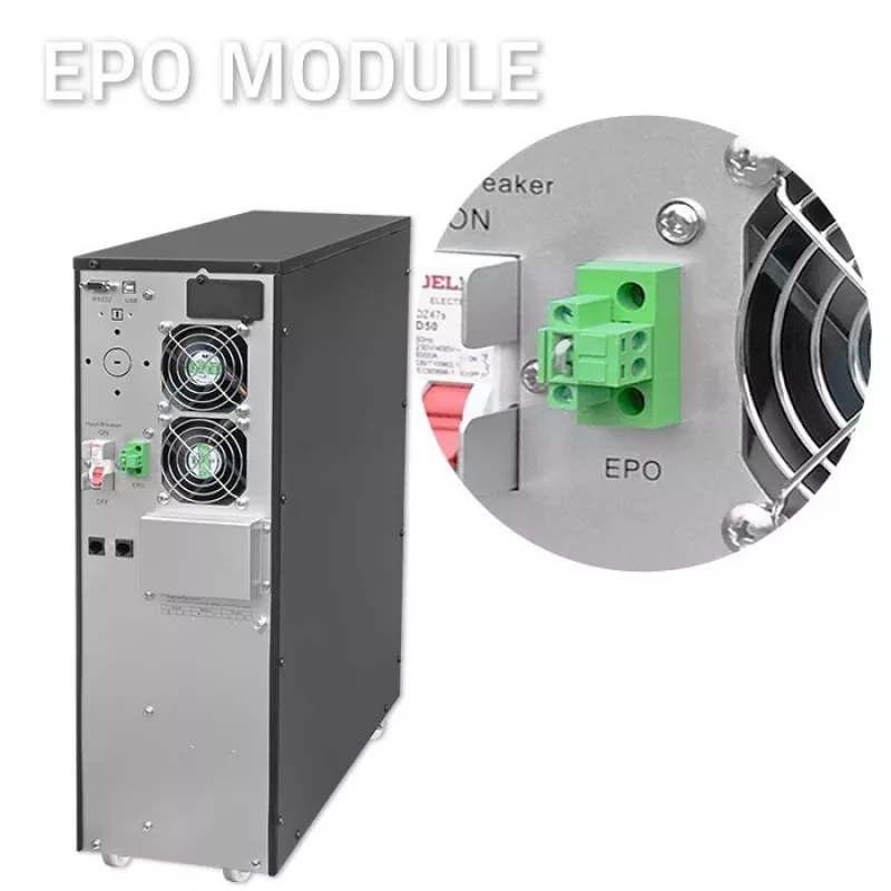Qoltec 52284 UPS keskeytymätön virransyöttö | 10kVA | 10000W | tehokerroin 1,0 | LCD | EPO | USB | Online